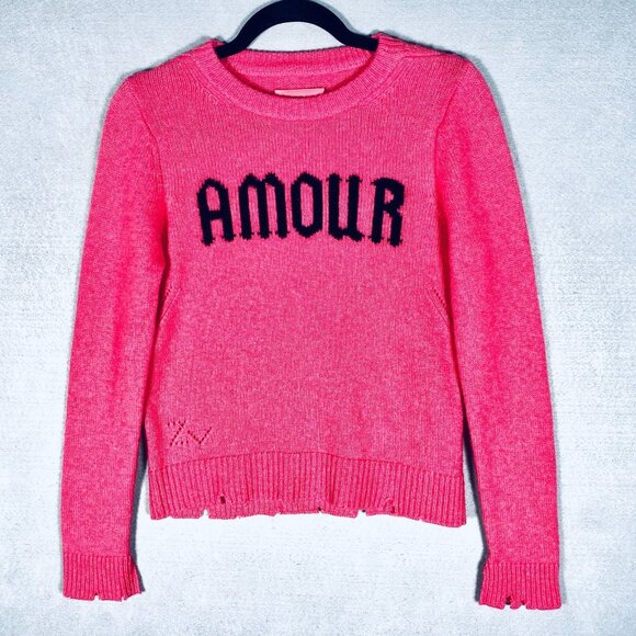 Zadig Voltaire Cashmere Sweater Womwns M Pink Knit Pullover Amour - Picture 1 of 11